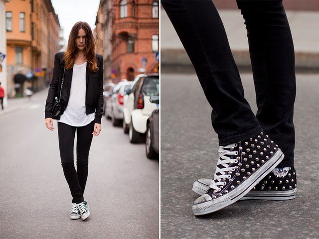 converse total black outfit